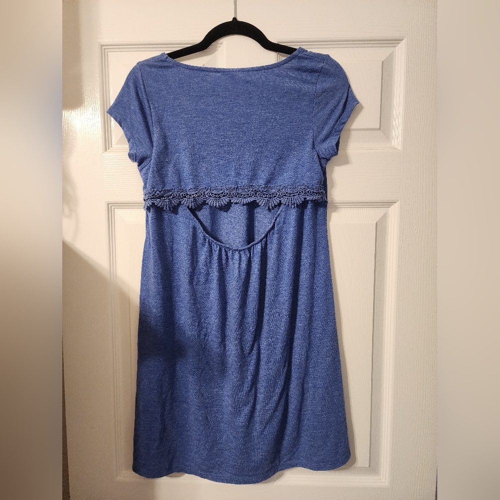 Blue Short Sleeve Dress